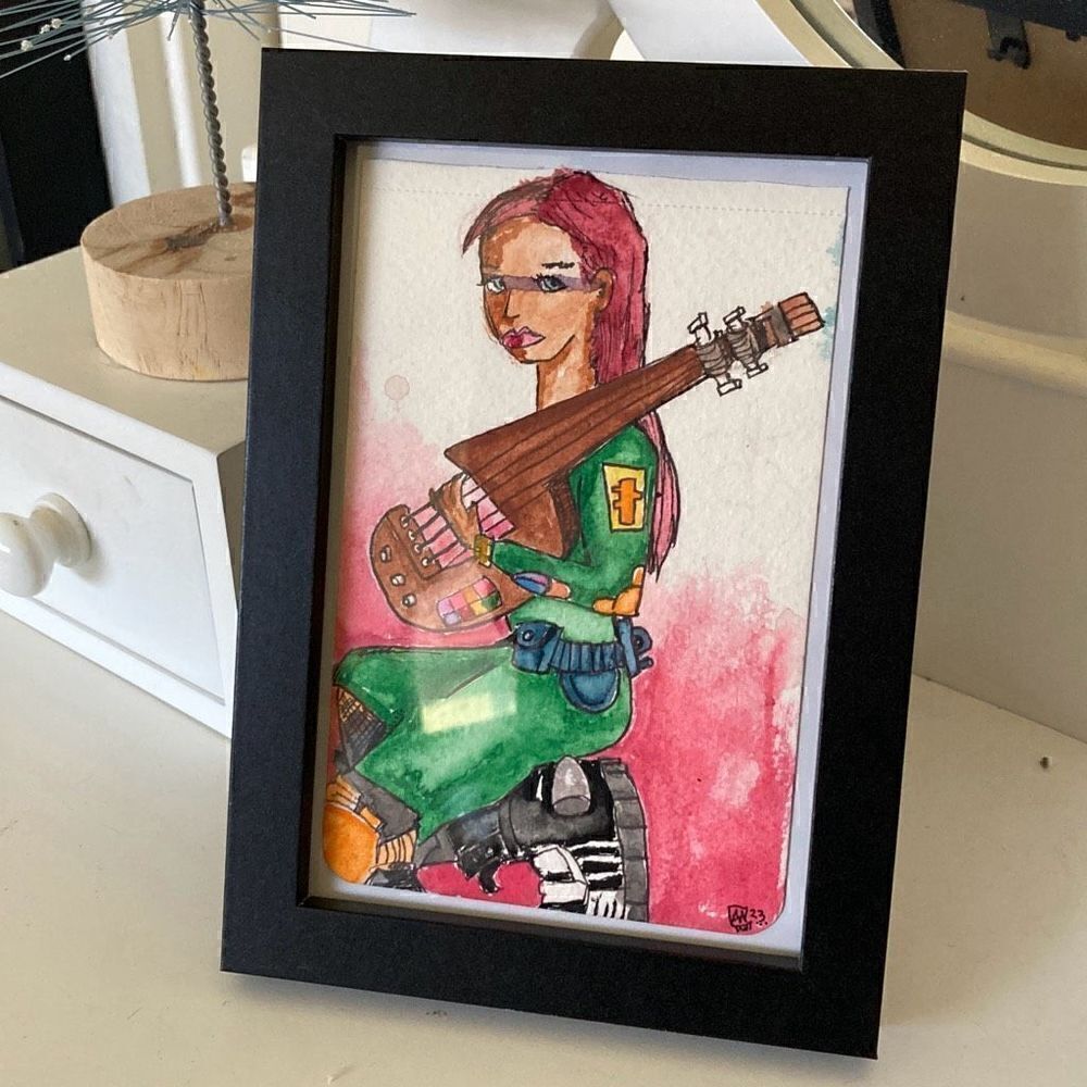 Framed Watercolor and Ink Painting “sue”